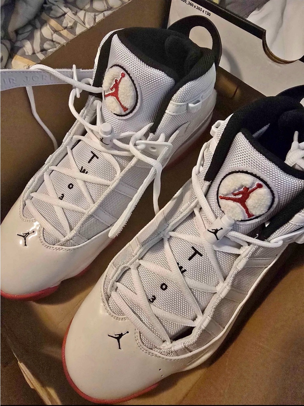 NWT Jordan White and Red Basketball Sneakers never worn